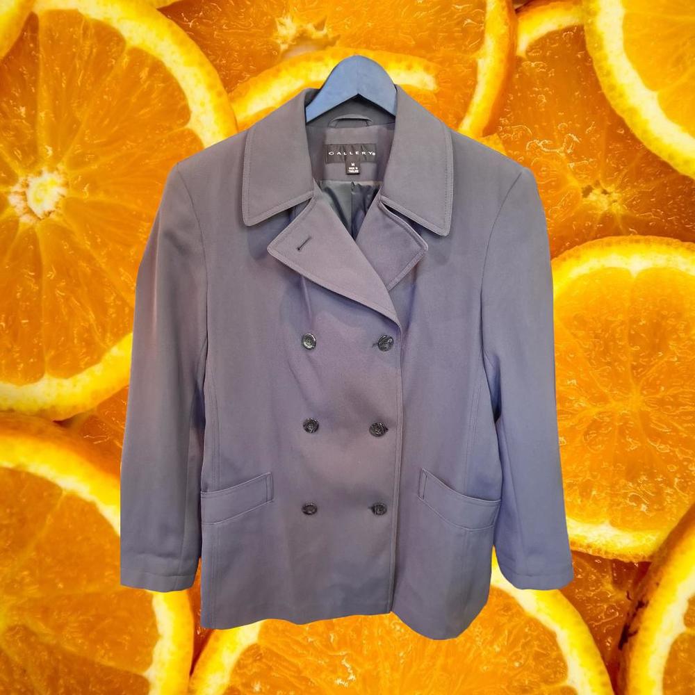 Gallery Double Breasted Gray Blazer/ Lightweight Coat Size Medium